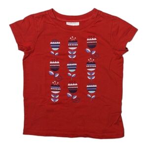 Hanna Red, White & Blue Flower Tee